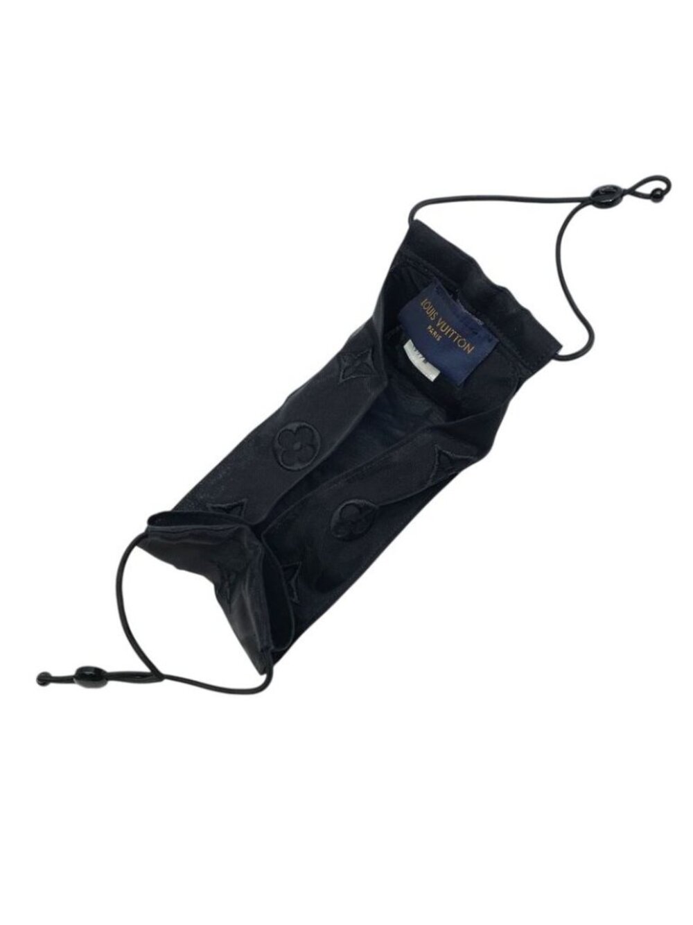 ★SOLD★ Louis Vuitton Mask Cover Pouch Set Monogram Mesh Polyester Cotton Black - Picture 3 of 10